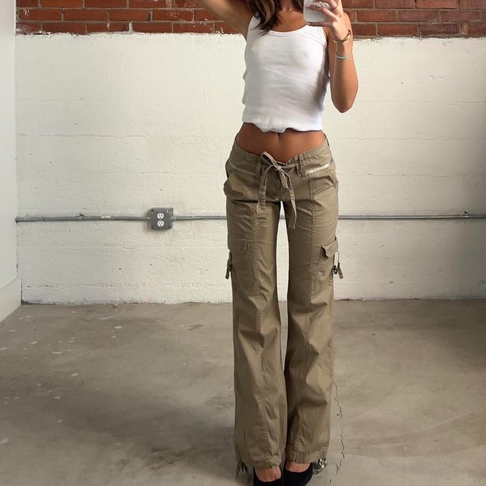 Women's Tan and Khaki Trousers